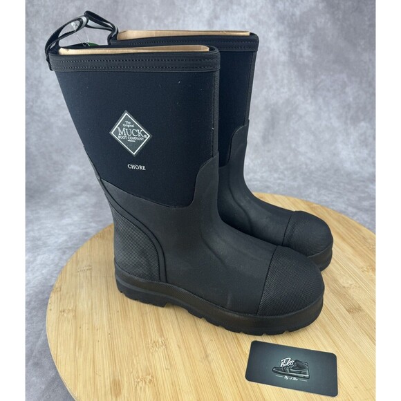 Muck Chore Classic CHM-000A Unisex Adult Black Mid Calf Work Boots Size M5 W6 - Picture 1 of 12